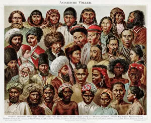 Island Of Borneo Collection: Asian ethnicity chromolithograph 1895