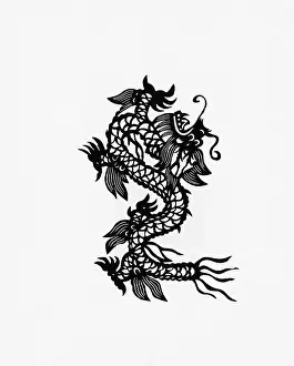 Myth Prints: Asian Illustration Of A Dragon