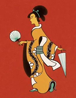 Retr Gallery: Asian Woman Holding Fan