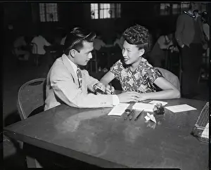Draft Prints: Asian Woman Registers Husband For Draft