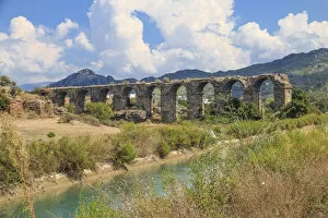 Images Dated 30th September 2015: Aspendos Aqueduct over River Eurmedon, Aspendos, Antalya, Anatolia, Turkey