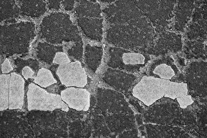 Damage Gallery: Asphalt cracked by frost and cold, potholes