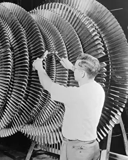 Assembler Working on Turbine Wheel