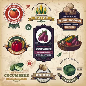 Images Dated 20th February 2018: Assorted Vegetable Labels