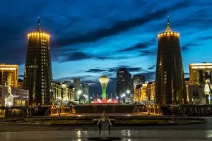 Images Dated 7th August 2013: Astana Kazakhstan sightseeing by night