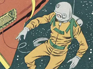 Astronaut Prints: Astronaut Floating in Space