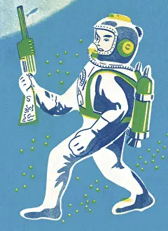 Storage Tank Prints: Astronaut With Gun