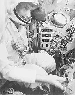 Cockpit Prints: Astronaut John Glenn in Mercury Spacecraft Cockpit