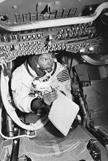 Astronaut Mike Collins in Space Module