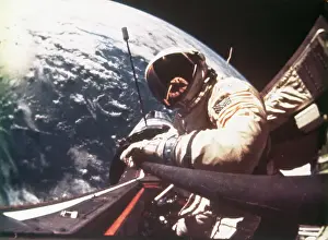 Astronaut Performing Stand Up Extra-Vehicluar Activity