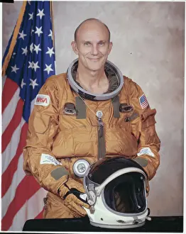Astronaut Thomas K. Mattingly II in His Spacesuit