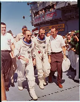 Astronauts Conrad and Cooper After Splashdown