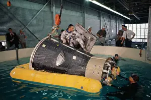 Astronauts Getting Out of Gemini Spacecraft