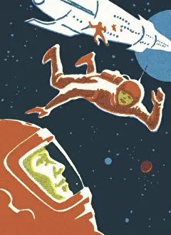 Cosmonaut Prints: Astronauts in Outer Space