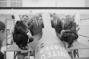Elliott M Prints: Astronauts Posing with Flight Simulator