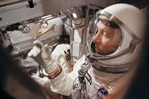 Walter M Prints: Astronauts Preparing in Cross-Hatch