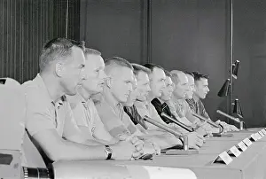 Slayton Prints: Astronauts at Press Conference