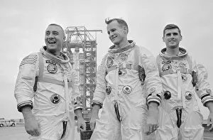 Astronauts Standing Near Launch Site