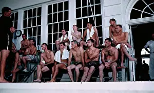 Astronauts Training at Poolside