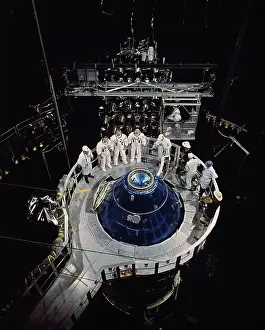 Astronauts Waiting Outside the Command Module