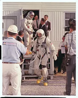 James A Prints: Astronauts Walking to Capsule