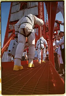 James A Prints: Astronauts Walking to Rocket