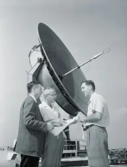 Astronomers Near Large Telescope