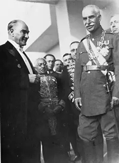Visit Prints: Ataturk Greets the Shah During Visit