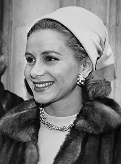 Athina Onassis Smiling in Fur Coat