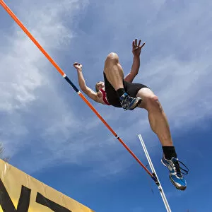 Athlete, 44 years, high jumping, Winterbach, Baden-Wurttemberg, Germany