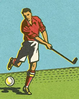 Athlete Hitting a Ball