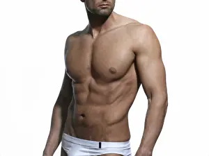 Athleticism Prints: Athletic man, front, chest, abdomen
