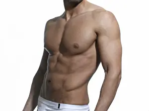 Person Prints: Athletic man, front, chest, abdomen