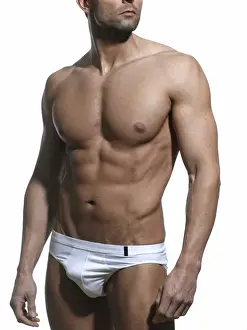 Athleticism Prints: Athletic man, front, chest, abdomen
