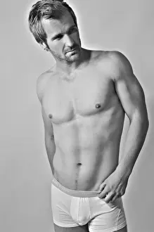Athletic man wearing underwear