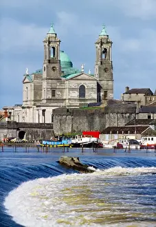 Athlone, St Peter and Pauls Church and the River Shannon, Co Westmeath, Ireland