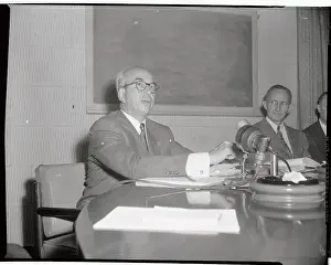 Atomic Energy Meeting Attendees at Conference Table