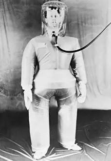 Atomic Worker Wearing a Protective Outfit