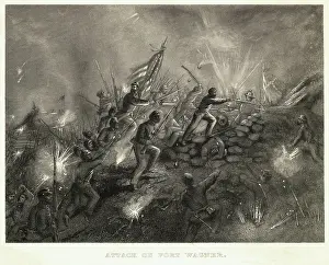 Attack on Fort Wagner During US Civil War