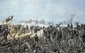 Battles Prints: Attack on the railway station of Nuits
