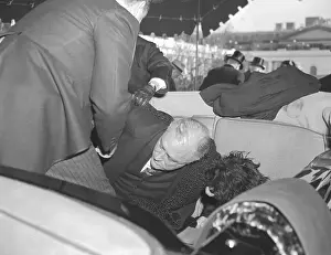 Attendants Assisting Roosevelt and Dog