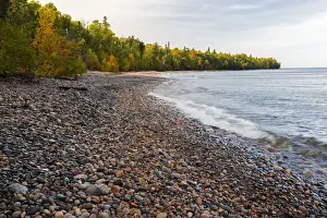 Au Sable Point and Lake Superior, Pictured Rocks National Lakeshore, Michigan, USA