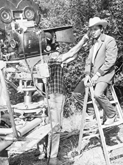 Audie Murphy on Set