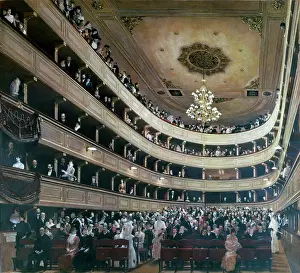 Audience Prints: Auditorium in the Old Burgtheater, Vienna, 1888. Artist: Gustav Klimt