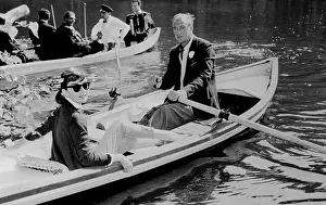Rowing Prints: Audrey Hepburn and Gary Cooper in a Row Boat