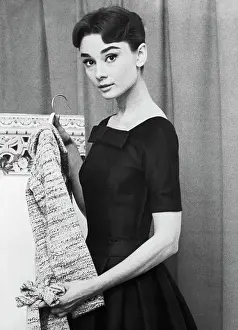 Audrey Hepburn Holding Coat by Givenchy