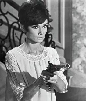 Threatening Prints: Audrey Hepburn Pointing a Gun