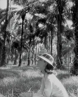 Prints of Actress Audrey Hepburn walking by the forest of Congo in 1958. (Photo by Leo Fuchs/Getty Images) Elegance Personified – A Classic Art Print Collection: Audrey Hepburn Profile In Forest