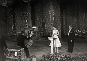 The Center Theater Prints: Audrey Hepburn Receiving Oscar Award