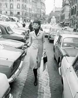 Parking Lot Prints: Audrey Hepburn in Rome Parking Lot